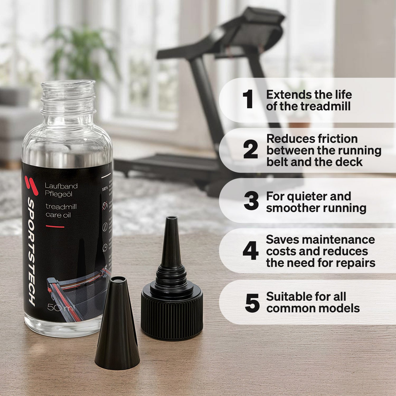 Sportstech 50 ml Silikonöl - Pflegeset für dein Laufband Sportstech 50 ml Silikonöl - Pflegeset für dein Laufband