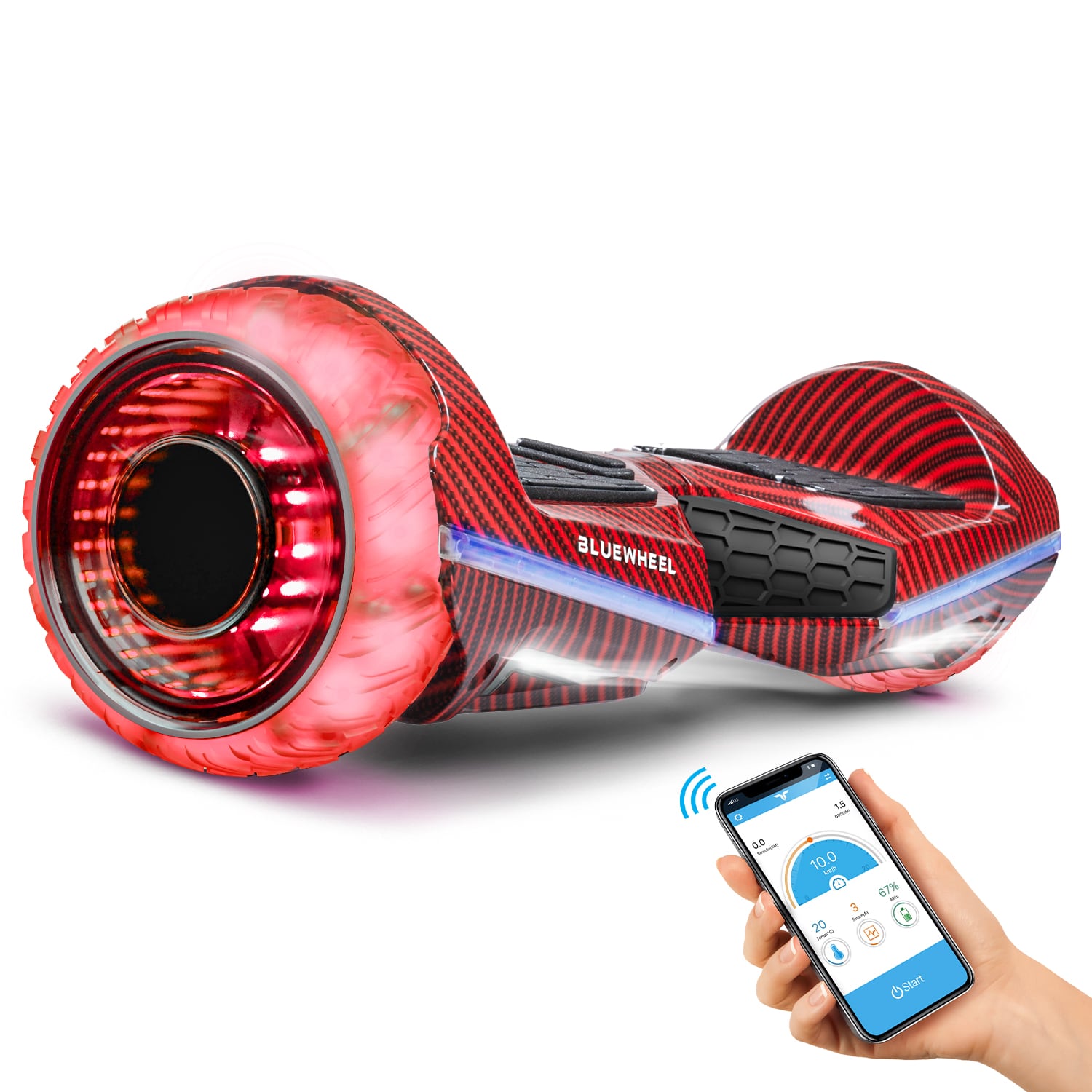 HX360 Hoverboard Rotes Carbon