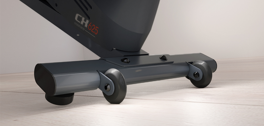 Crosstrainer CX625 von Sportstech 3D Darstellung der Transportrollen des CX625 Crosstrainer