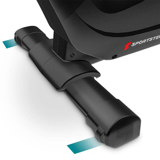 Rahmen Laufband F10 Sportstech Laufband ohne Lauffläche, Detailansicht Rahmen schwarzes Laufband F10