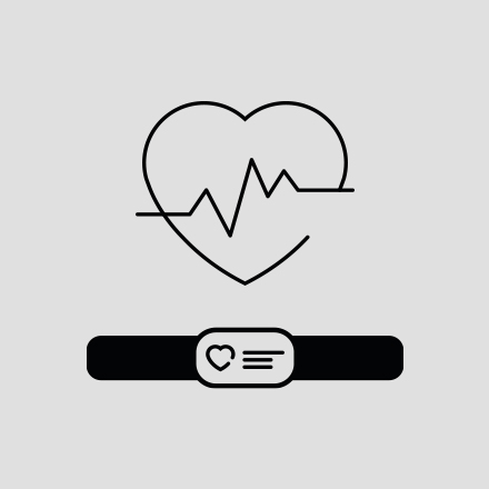 Icon Pulsmesser Sportstech Icon Herzrhythmus mit Pulsgurt in schwarz-weiß